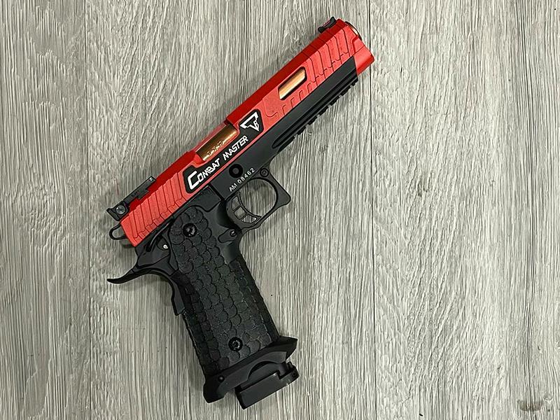 Jag Precision x Taran Tactical International Licensed JW3 Combat Master Gas Blowback Pistol (TTI - Full Metal - Top Slide Red)