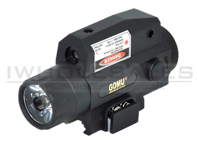 Gomu Weapon Torch Light with Red Laser  (20mm Mount)