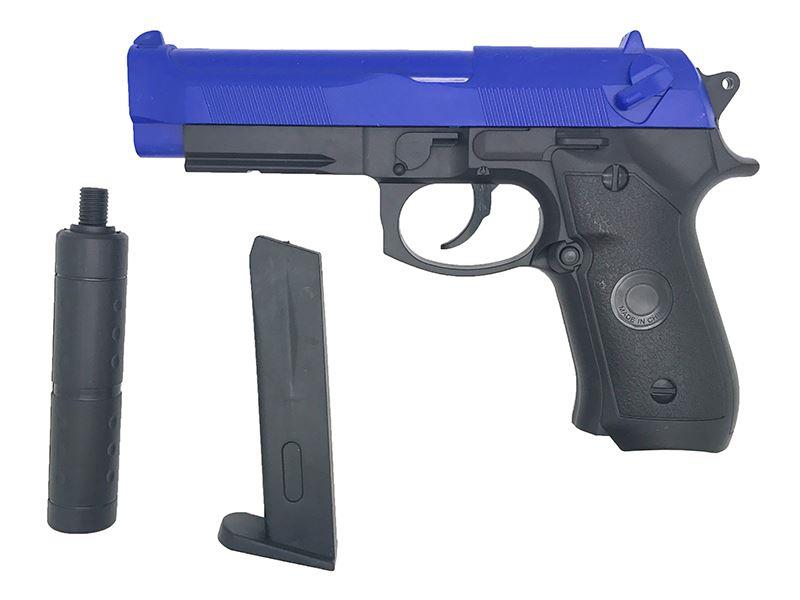 ACM Custom M92 Spring Pistol with Silencer (Blue - 218)