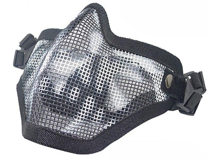 Big Foot V1 Strike Steel Half Face Mask (Two Belt Version - Skull) (Black)