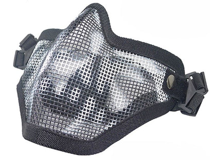Big Foot V1 Strike Steel Half Face Mask (Two Belt Version - Skull) (Black)
