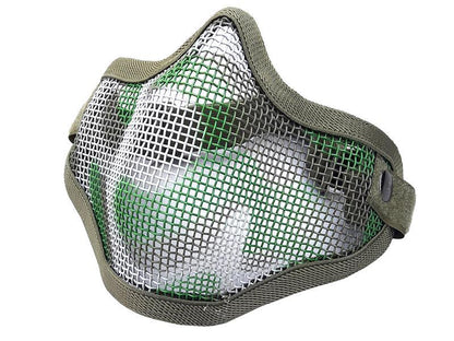 ACM V1 Strike Steel Half Face Mask (One Belt Version - Green/Camo)