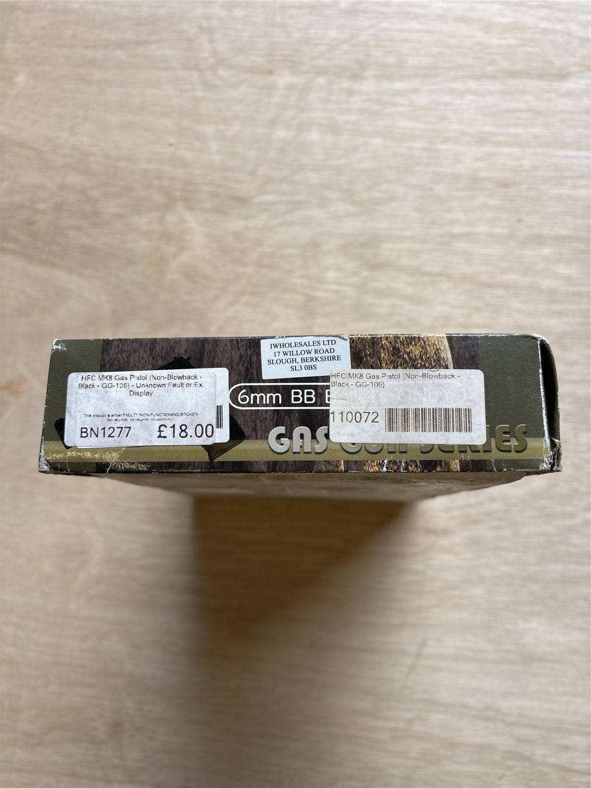 [Boneyard] HFC MK8 Gas Pistol (Non-Blowback - Black - GG-106) - Unknown Fault or Ex. Display