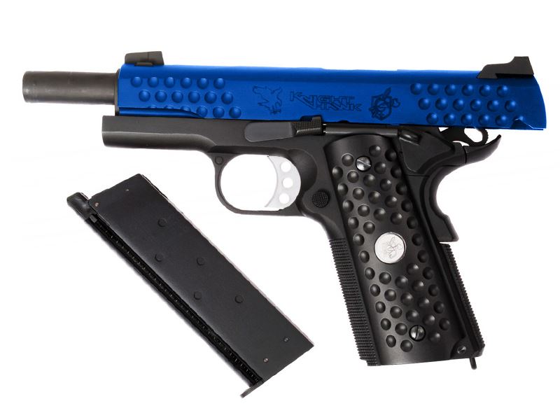 WE Knight Hawk Black 1911 Full Metal GBBP (Blue) (WE-71028-BLUE)