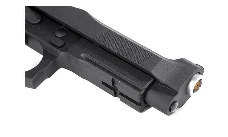 KJ Works M91A Tactical Fishbone Full-Metal GBB Airsoft Pistol - Solid Wood Grips - Black (KJGSM9IABW)