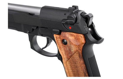 KJ Works M91A Tactical Fishbone Full-Metal GBB Airsoft Pistol - Solid Wood Grips - Black (KJGSM9IABW)