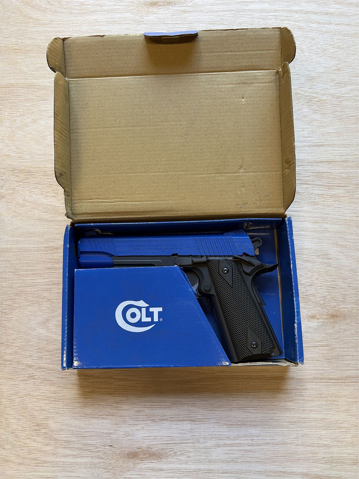 [Boneyard] Colt 1911 (Rail) Co2 Pistol (Black - Fixed Slide - Cybergun - 180314) (Blue) - Unknown Fault or Ex. Display