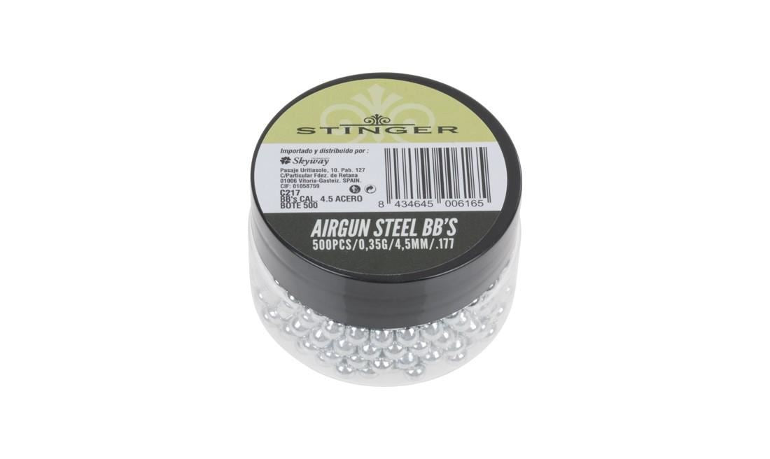 Stinger 4.5mm (.177 Caliber) Steel BBs - 500 Count Bottle (ST-BB-45-500)