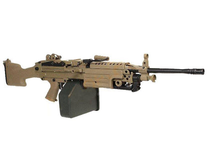 FN Herstal Minimi M249 MK2 with Sound Control Drum Magazine (Hard Stock - AK-249-MK2 - Tan)