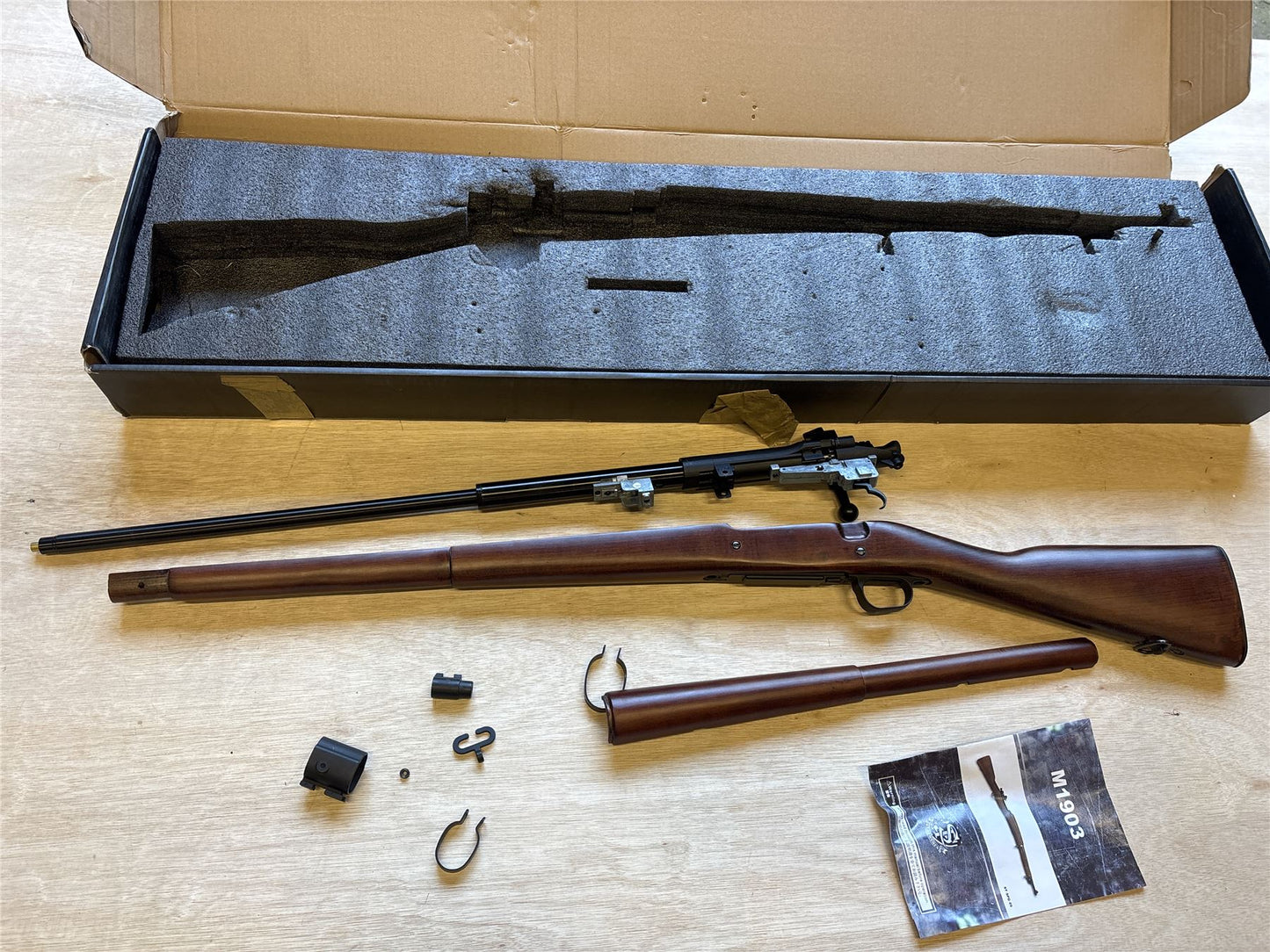 [Boneyard] S&T M1903A3 Spring Rifle - Partially disassembled - sear issue - missing mag - front sight included