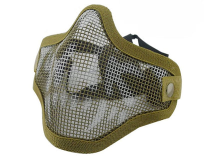 Big Foot V1 Strike Steel Half Face Mask (Two Belt Version - Skull) (Tan)