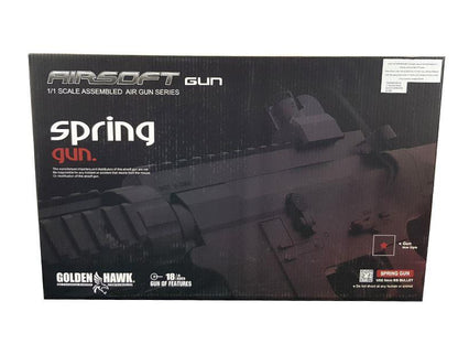 Golden Hawk M4 Rifle with Inbuilt Mock Silencer (Spring Powered - Blue)