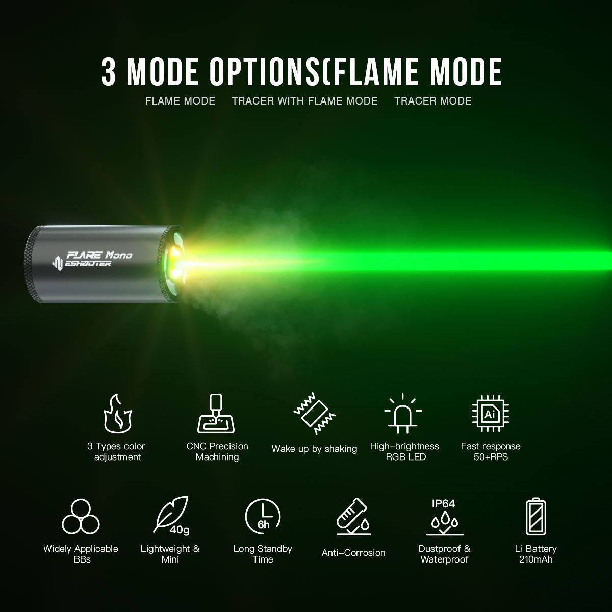 E-Shooter Flare Mono Airsoft Tracer & Muzzle Flash Unit (V800)