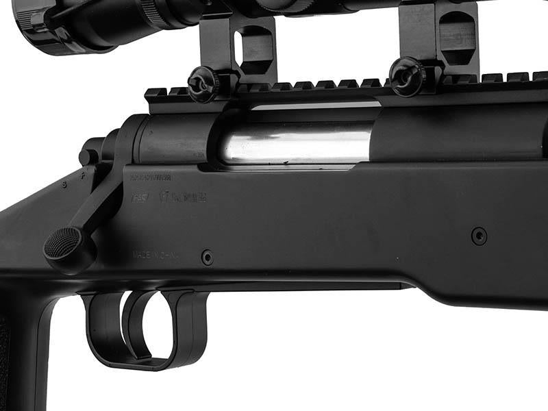 Double Eagle M62 M40 Spring Sniper Rifle with Scope and Bipod (Black - M62-BUNDLE)