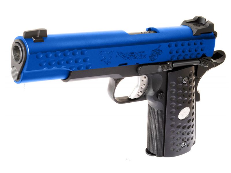 WE Knight Hawk Black 1911 Full Metal GBBP (Blue) (WE-71028-BLUE)