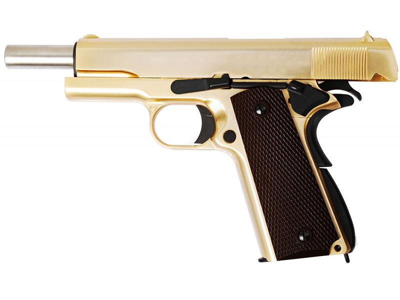 WE 1911A Titanium Gold Gas Blowback Pistol (Full metal - Gold)