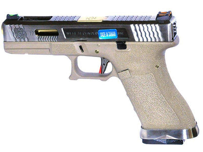 WE Custom 17 Pistol TAN (Silver Slide and Gold Barrel)