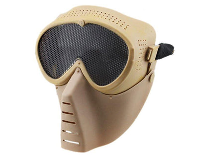 Big Foot Small Flying Mask with Mesh Goggle (Round Mesh) (Tan)