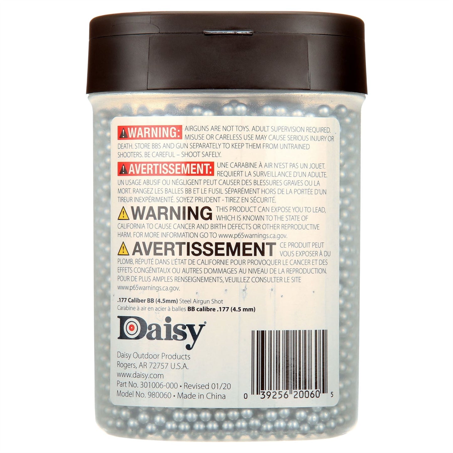 Daisy 4.5mm .177 Steel BBs Bulk 6000 Rounds Bottle