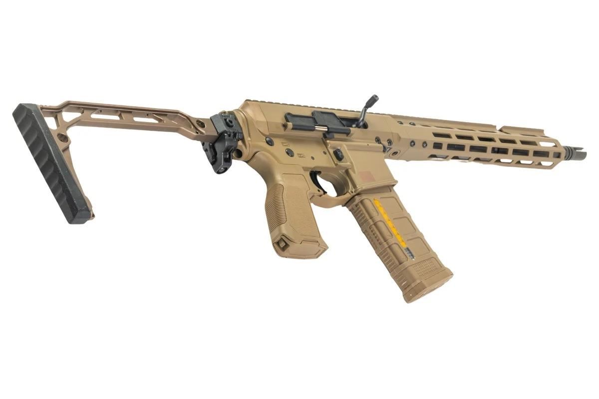 [Pre-Order] Double Eagle 13.9 DWS-180 w/ Folding Stock - Gas Blowback Rifle (MWS System / Steel Bolt - G107C-02 TAN)