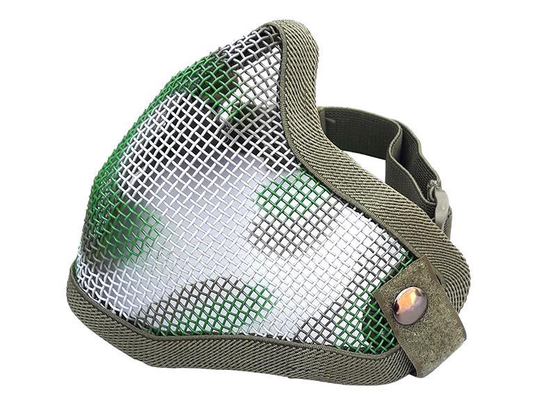 ACM V1 Strike Steel Half Face Mask (One Belt Version - Green/Camo)