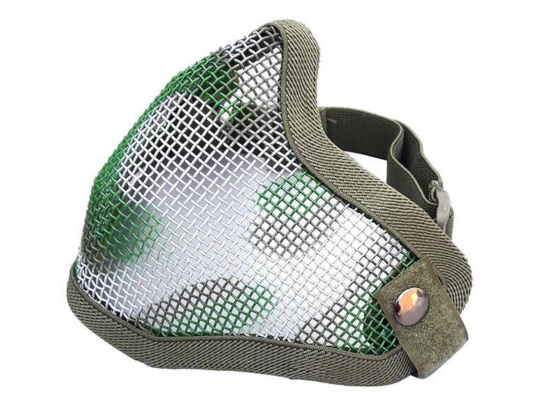 ACM V1 Strike Steel Half Face Mask (One Belt Version - Green/Camo)
