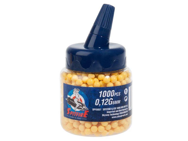 Spitfire 0.12g BB Pellets (Bottle - 1000 Rounds - Yellow)