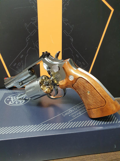 Tanaka S&W M66 4inch Gas Revolver (Silver/Chrome - Faux Wood Grip - Version 3)