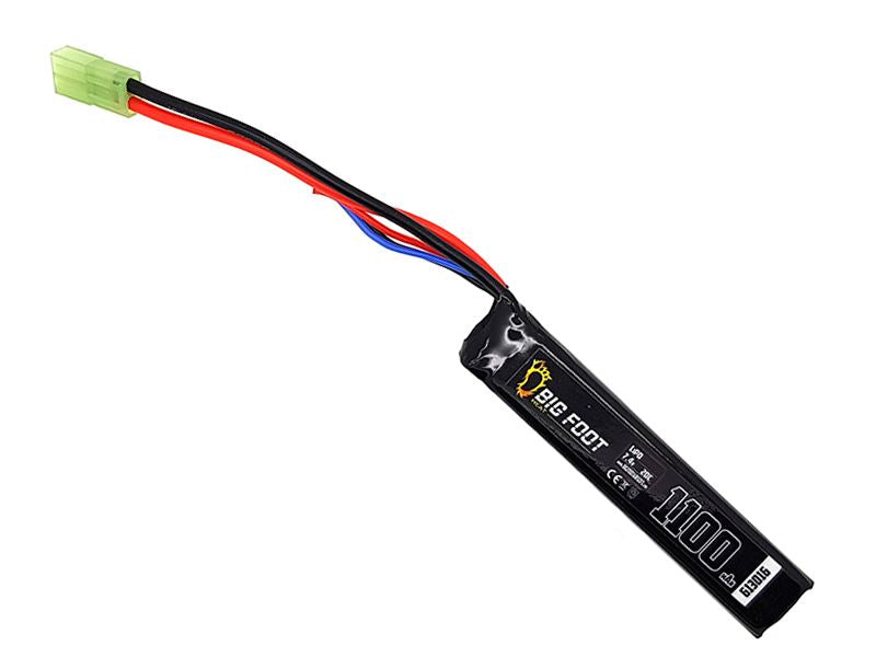 Big Foot Heat Lipo Battery 1100 mAh 7.4v 20c (Stick - 100mm - VZ58 Compatible)