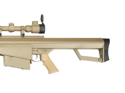 Barrett M82A1 Electric AEG Sniper Rifle with Hunter Scope and Bipod (Snow Wolf - Tan - SW-02A)