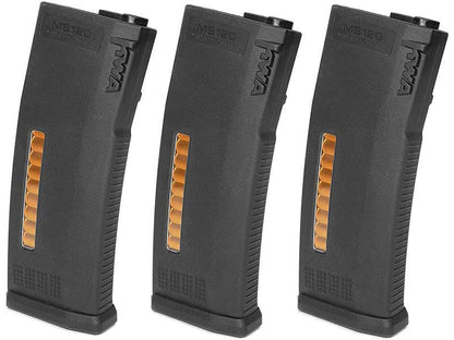 KWA MS120 Mid-Cap Magazine (120 Rounds - M4/M16 - Black - 197-04300) BLACK
