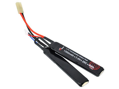 ACM 7.4v 1300mAh 25C 2 Way Split Cranestock Lipo Battery (Continuous Discharge)
