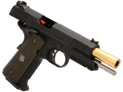 Salient Arms International by EMG 1911 RED Gas Pistol (Gold Barrel - Black - SA-RD0100)