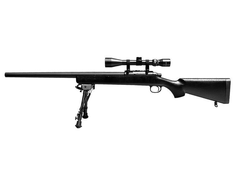 Snow Wolf VSR-10 Spring Sniper Rifle with Scope and Bipod (Black - SW-10B++)