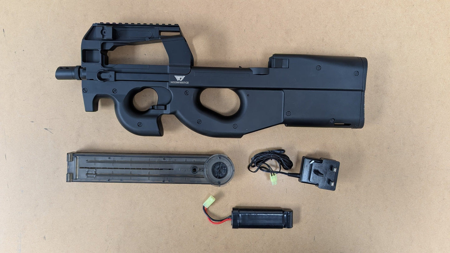 JG D90 SMG AEG (Inc. Battery and Charger - P98-4 - Black)