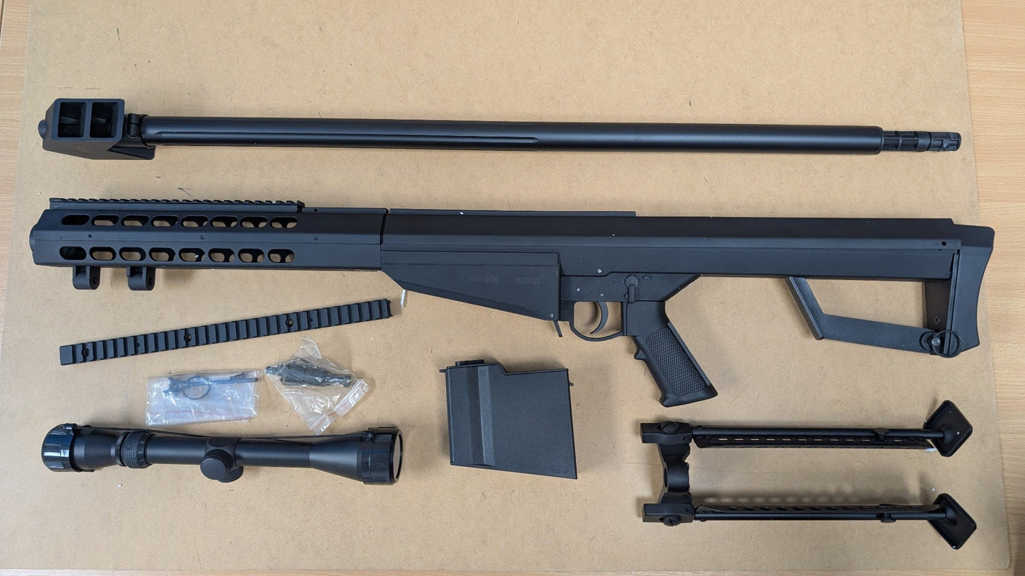 Galaxy - M82A1 Bolt Action Sniper Rifle with Scope and Bipod (Black - G31C)