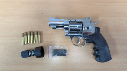 Hwasan Revolver 2.5inch Co2 Air Pistol (4.5mm- Silver - Full Metal)