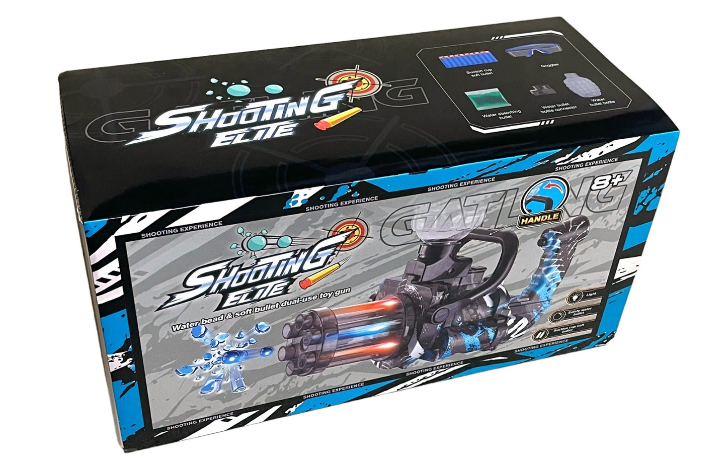 Gel and Foam Blaster - Mini Micro Gun - 3:4 Scale - Colours May Vary - Includes Battery and Charger
