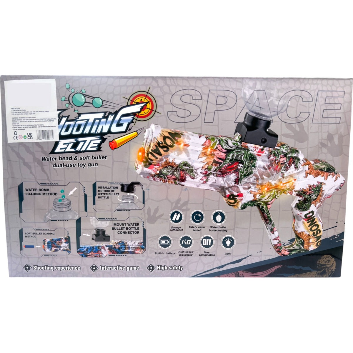 Gel Blaster - Alien with Silencer - 3:4 Scale - Colours May Vary - Includes Battery and Charger