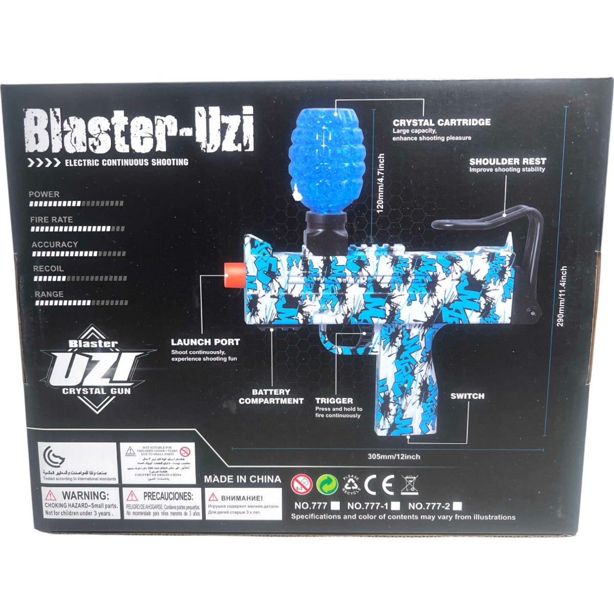 Gel Blaster - SMG with Silencer - 3:4 Scale - Colours May Vary - Includes Battery and Charger