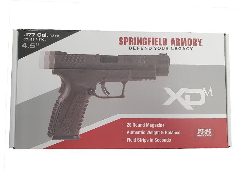 Springfield Armory 4.5 XDM .177/4.5mm CO2 Blowback Air Pistol (Reel Feel Recoil - Black - SA-XDM45CBB4-B)