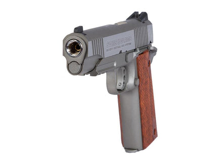 Swiss Arms 1911 4.5mm/.177 Tactical Rail Co2 Blowback Pistol (Cybergun - Silver - 288508)