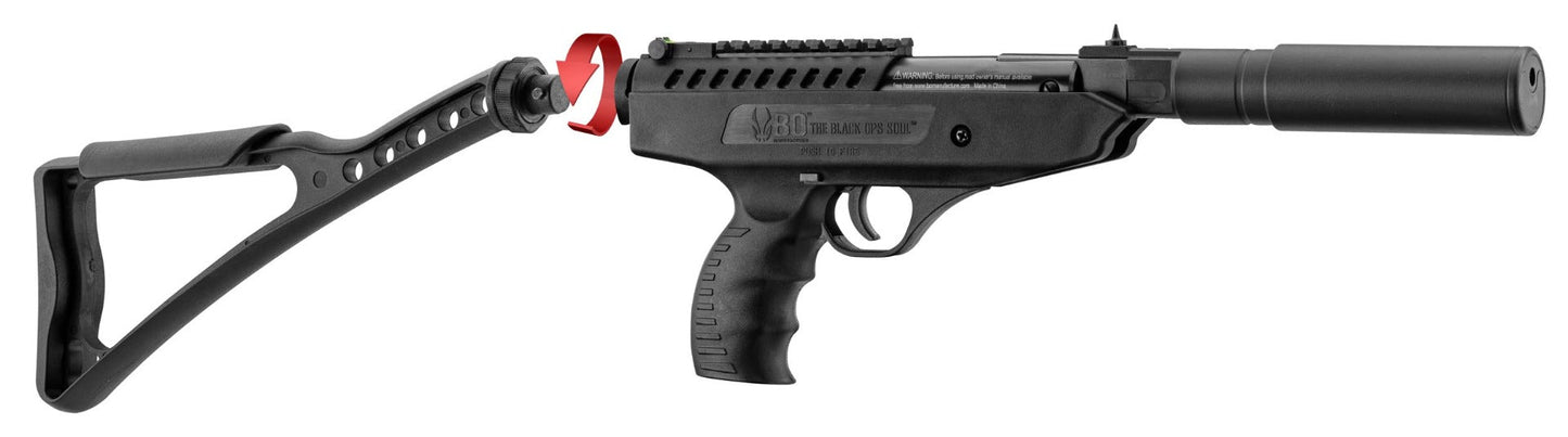 Bo Manufacture 5.5mm/.22 Langley Hitman Break Barrel Air Pistol with Silencer (7.5j - Black)