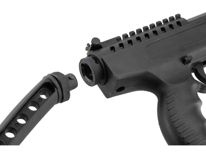 Bo Manufacture 4.5mm/.177 Langley Hitman Break Barrel Air Pistol with Silencer (7.5j - Black)