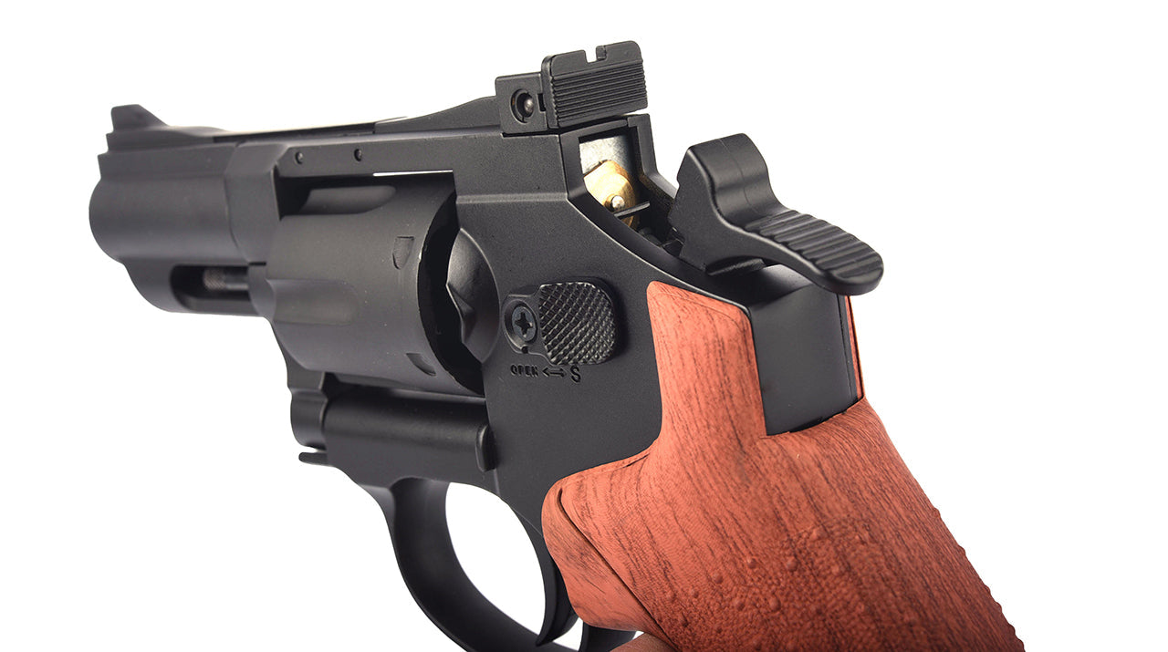 Hwasan 2.5" Co2 Revolver (4.5mm/.177 BB - Black - Faux Wood Grip)