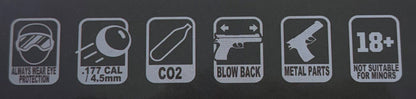 WE 4.5mm/.177 Co2 Air Pistol - 1911 Classic Silver (WE-45-E006A)