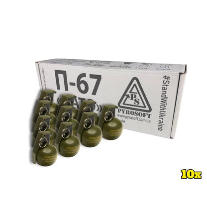 Pyrosoft Airsoft Hand Grenade P-67-M Nato (Chalk - Pack of 10)