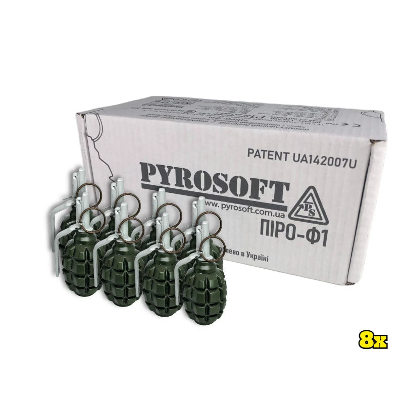 Pyrosoft Airsoft Hand Grenade PIRO-F1-M (Chalk - Pack of 8)