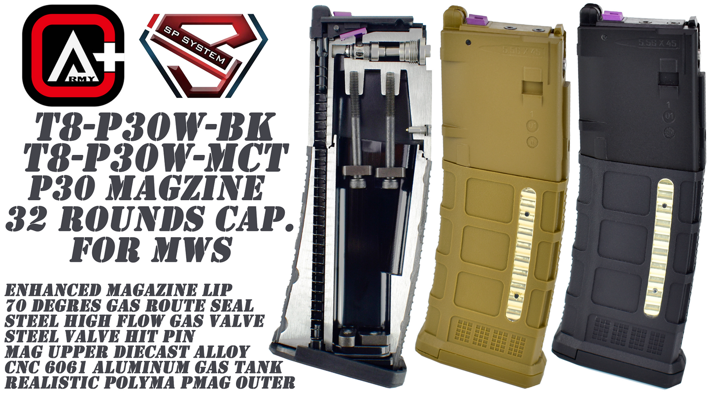 SP System MWS Series 35rd Gas Magazine for CYMA / Double Eagle / TM GBB (A-267 - Tan)