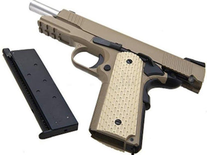 WE K-Warrior Gas Blowback Pistol (Tan - Rail - Rubber Grip)